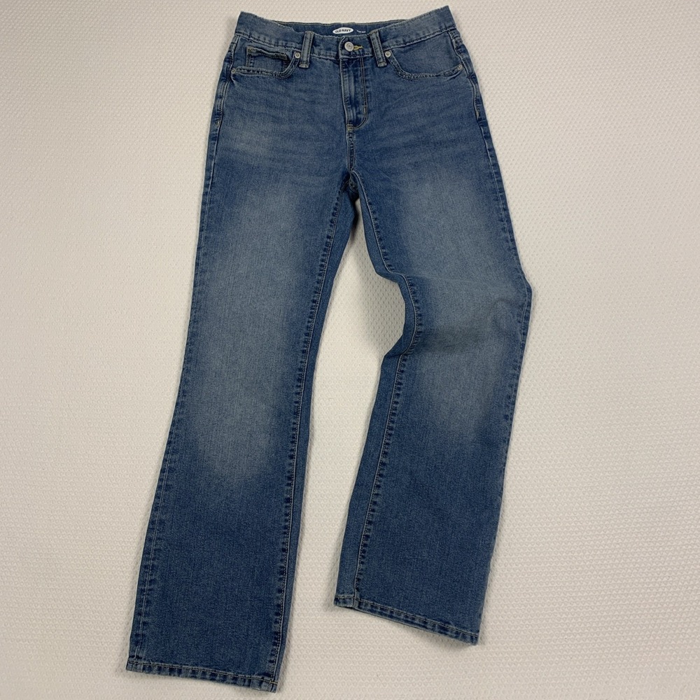 Old Navy Girls 16 Bootcut Jeans Blue Adjustable Waist Denim Mid Rise